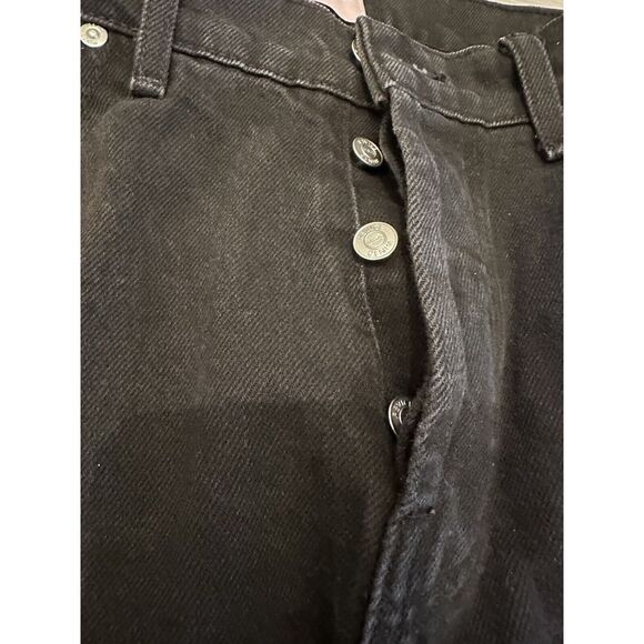 REVICE Women's Black Denim Straight Leg Rose & Dragon Jeans Button Fly 28 - Picture 6 of 8